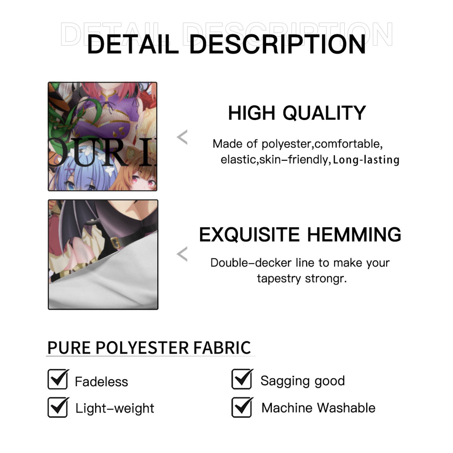 Custom Dakimakura Tapestry Personalized Waifu Anime Art Tapestry Gifts