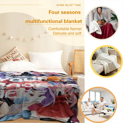 Custom Dakimakura Blanket Personalized Waifu Anime Art Photo Flannel Blanket Gifts