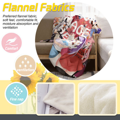 Custom Dakimakura Blanket Personalized Waifu Anime Art Photo Flannel Blanket Gifts