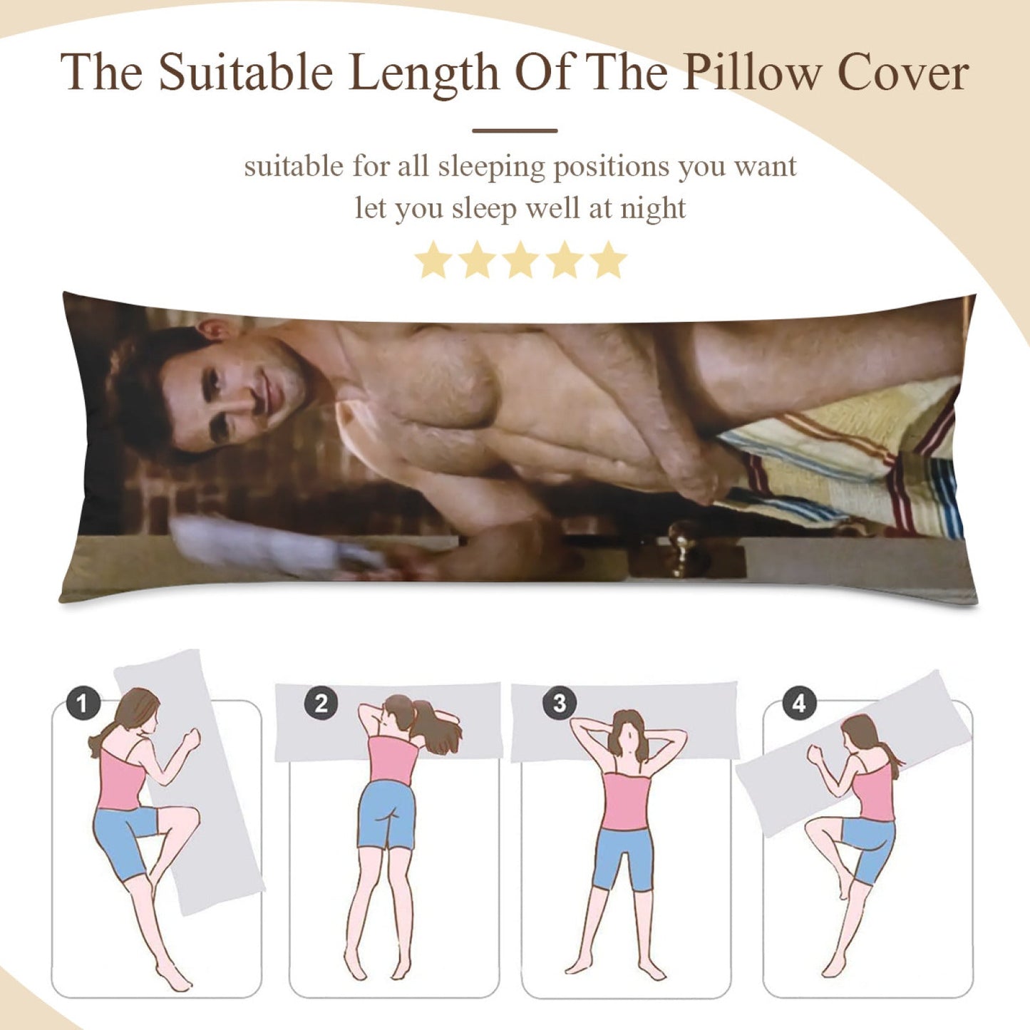 Chris Evans Body Pillowcase, Chris Evans Holiday Gifts Pillow Cover