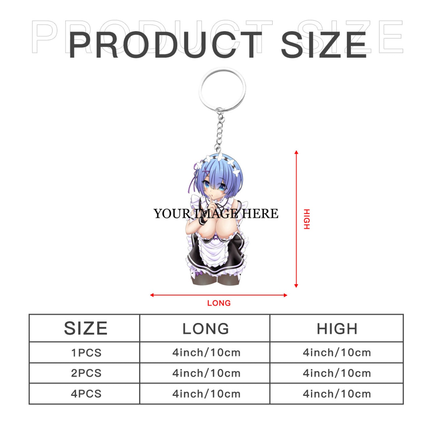 Custom Dakimakura Keychain Personalized Waifu Anime Art Acrylic Keychain Gifts