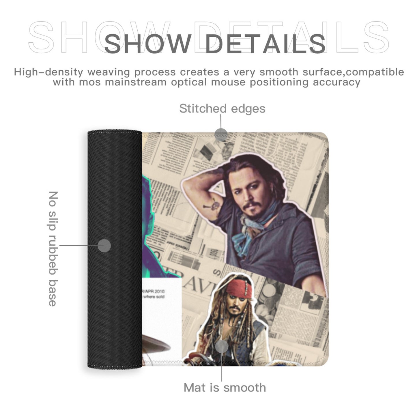 Johnny Depp Mouse Pad, Johnny Depp Holiday Gifts, Johnny Depp Merchandise