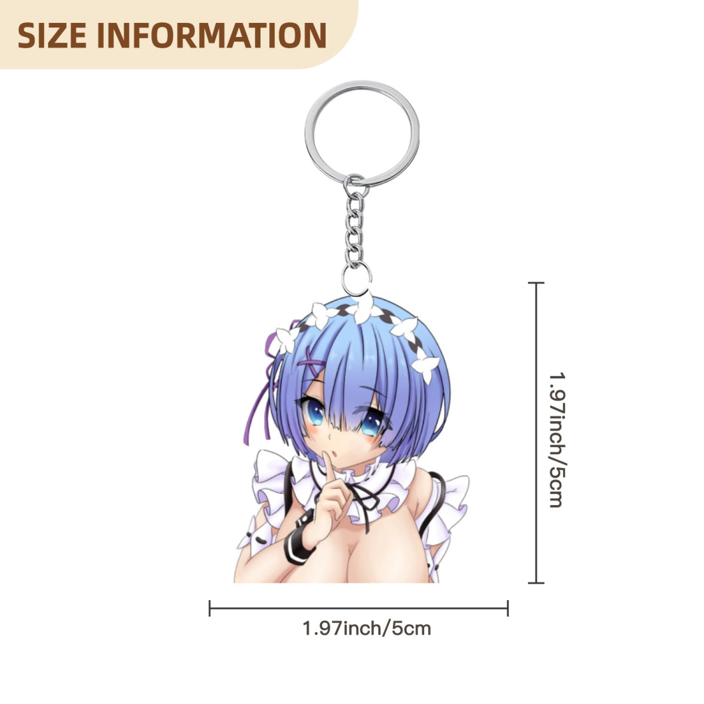 Custom Dakimakura Keychain Personalized Waifu Anime Art Solid Wood Keychain Gifts(Wood))