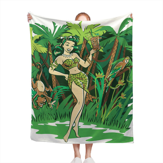 Hand-Painted Character Blanket - Cozy Fleece Throw for Art Lovers