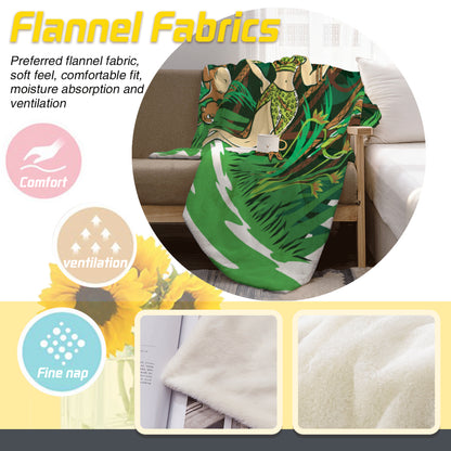 Hand-Painted Character Blanket - Cozy Fleece Throw for Art Lovers