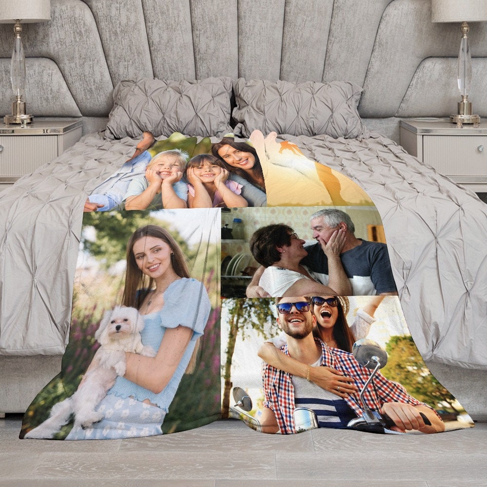 Custom photo blanket, Personalized iamge flannel blanket, Customized text blanket