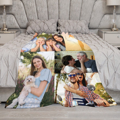 Custom photo blanket, Personalized iamge flannel blanket, Customized text blanket